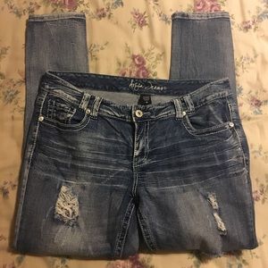 Medium Blue Ripped Skinny Jeans